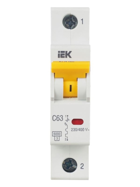 Выключатель автоматический модульный 1п C 63А 6кА ВА47-60M KARAT IEK MVA31-1-063-C