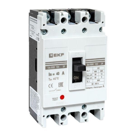 Выключатель автоматический 3п 100/40А 35кА ВА-99М PROxima EKF mccb99-100-40m