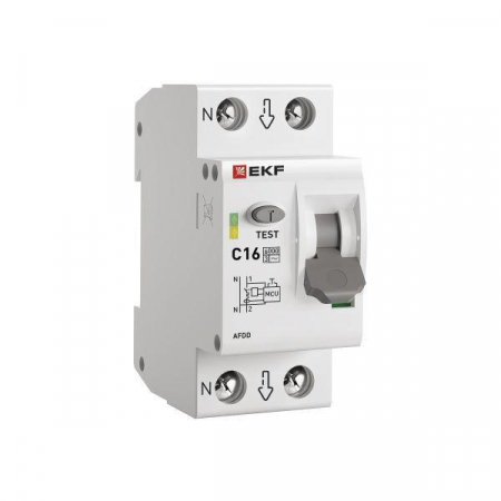 Устройство защиты от дугового пробоя (УЗДП) 1P+N C 16А 6кА с авт. выкл. PROxima EKF afdd-2-16C-pro