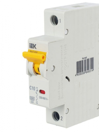 Выключатель автоматический модульный 1п C 10А 6кА ВА47-60M KARAT IEK MVA31-1-010-C