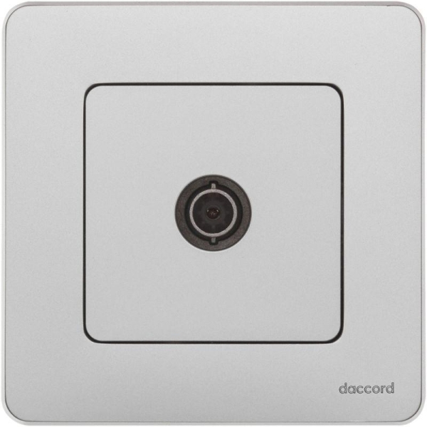 Розетка телевизионная TV Inspiria 2дБ 0-2400мГц с топологией "звезда" механизм алюм. IEK 673852